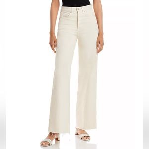 NWT Veronica Beard sz 25, ‘Taylor’ high rise, wide leg jean, ecru, 100% cotton